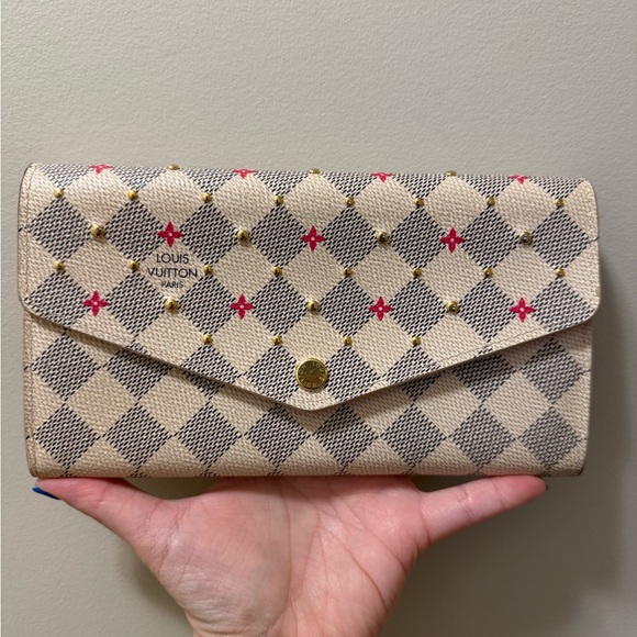 Louis Vuitton Handbags - *Authentic* Louis Vuitton Damier Azur Studded Sarah Wallet